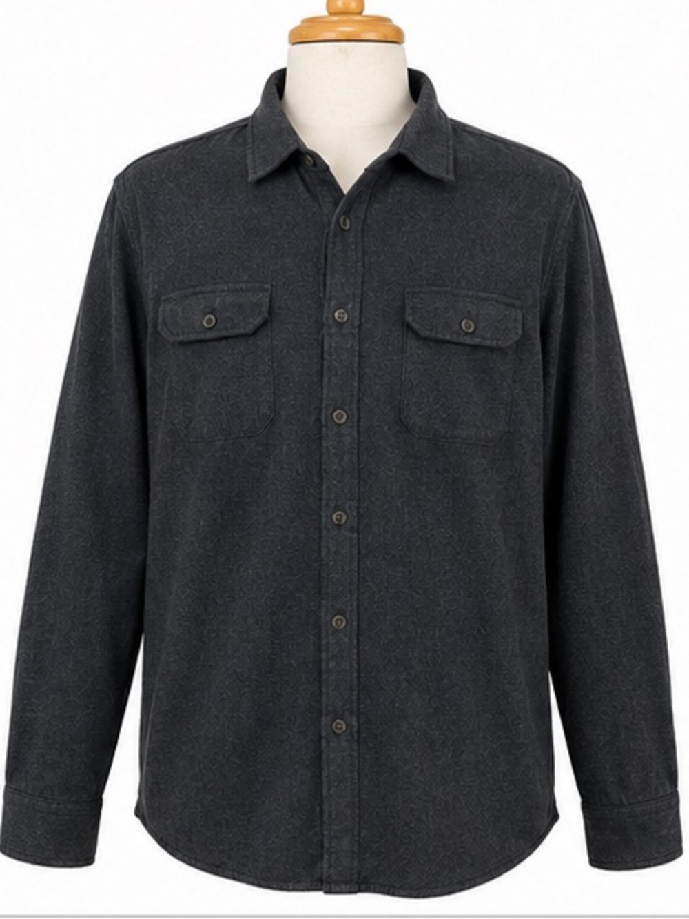 Fair Harbor Charcoal Button-Up Flannel Shirt